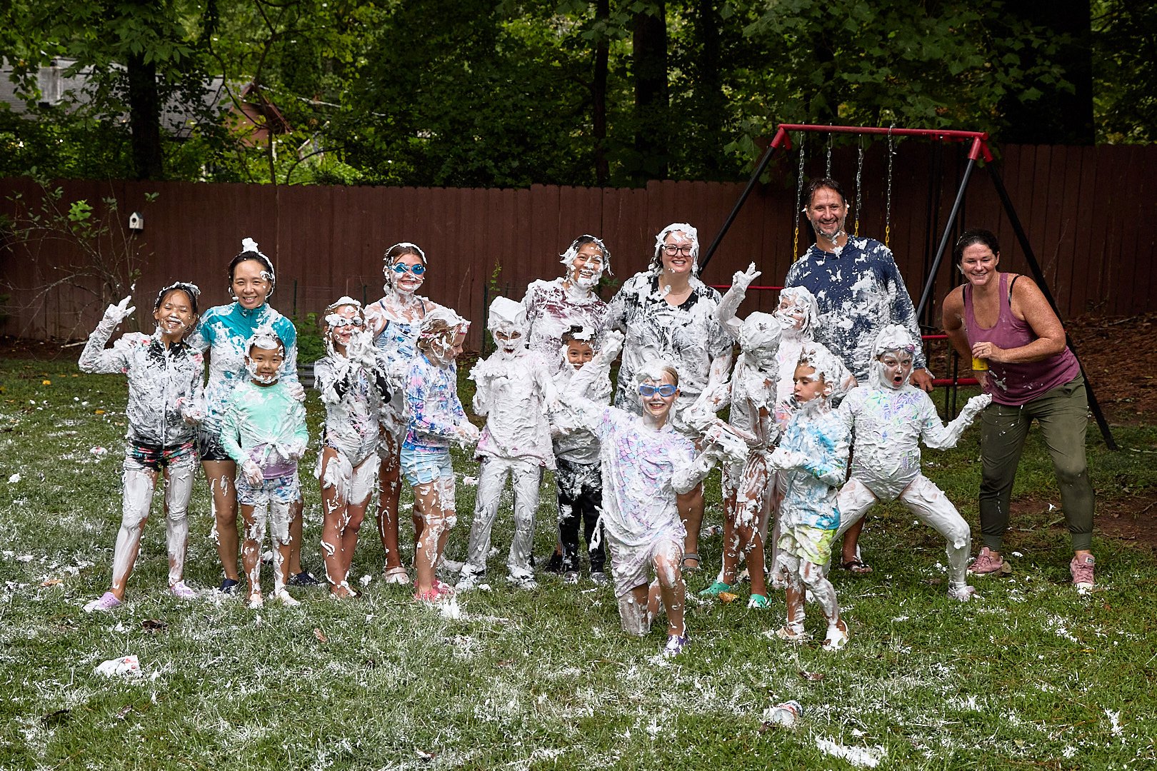 shaving cream fight outside